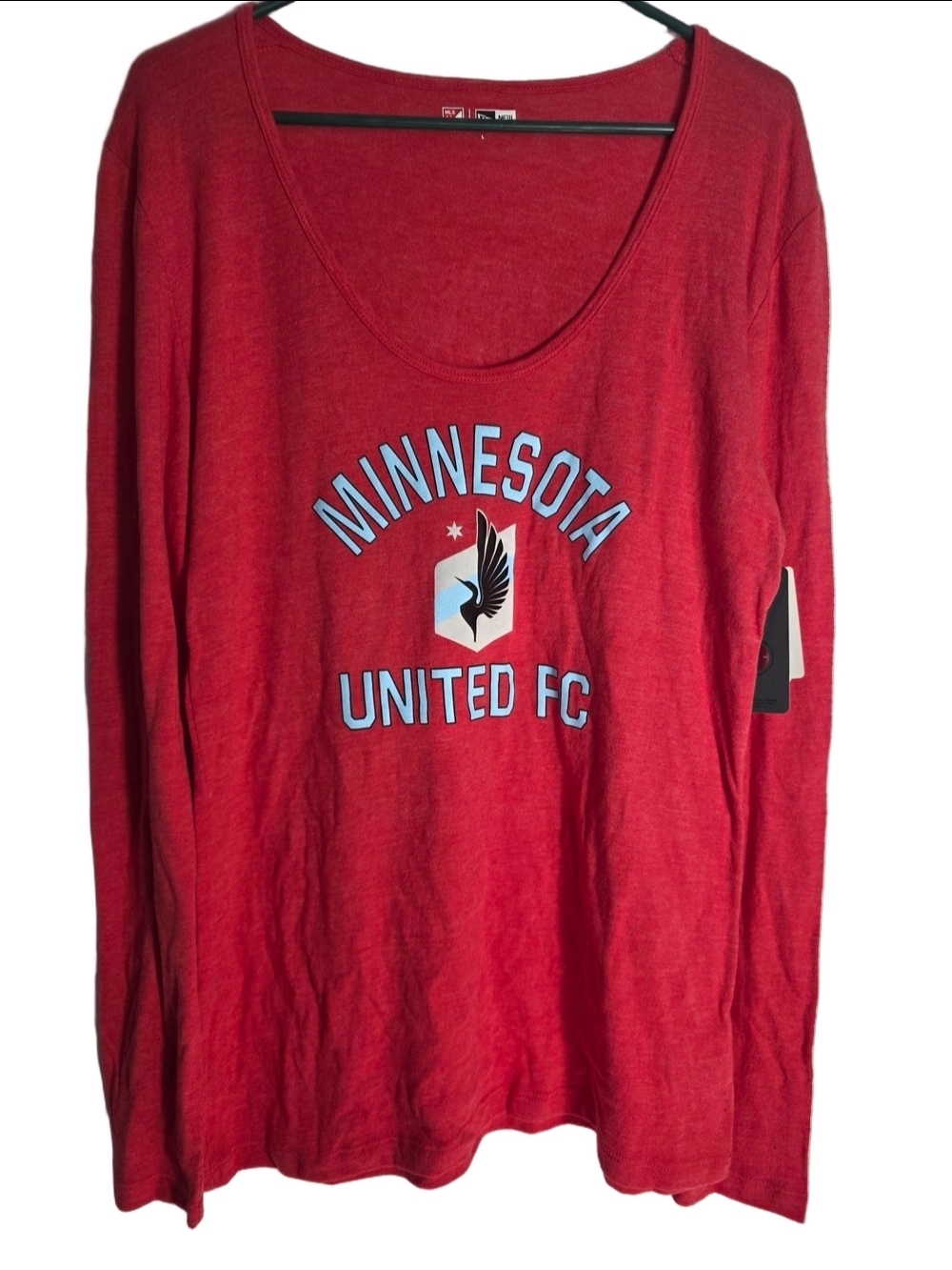 New Era Red MLS Logo Long Sleeve Tee Large NWT